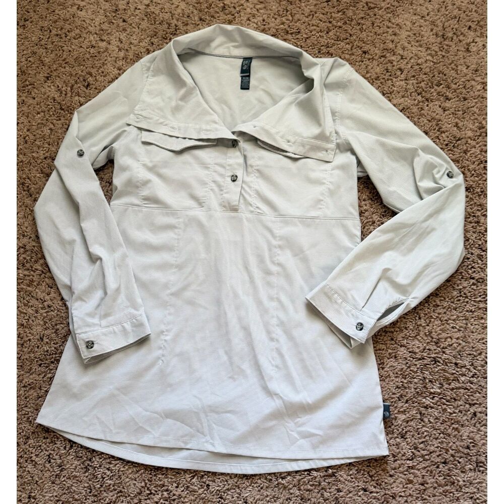 Mountain Hardwear Women's Citypass Long Sleeve Popover Shirt Large Gray